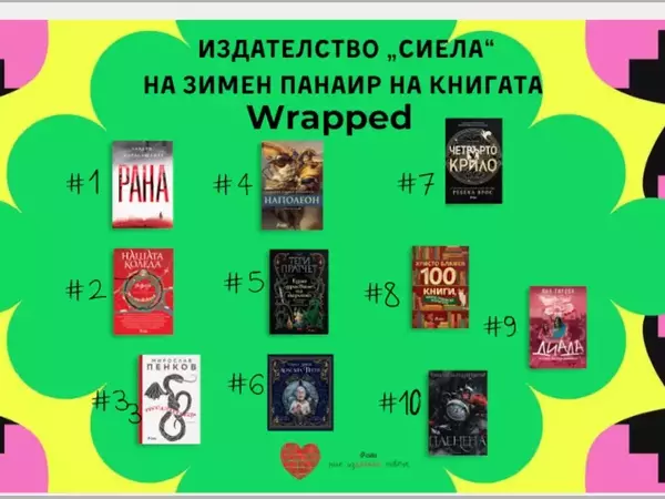 Кои са най-продаваните книги на издателство „Сиела“ на Зимния панаир на книгата 2023?