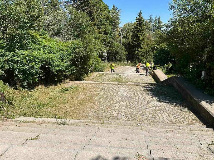 Почистват стъпалата към Паметника